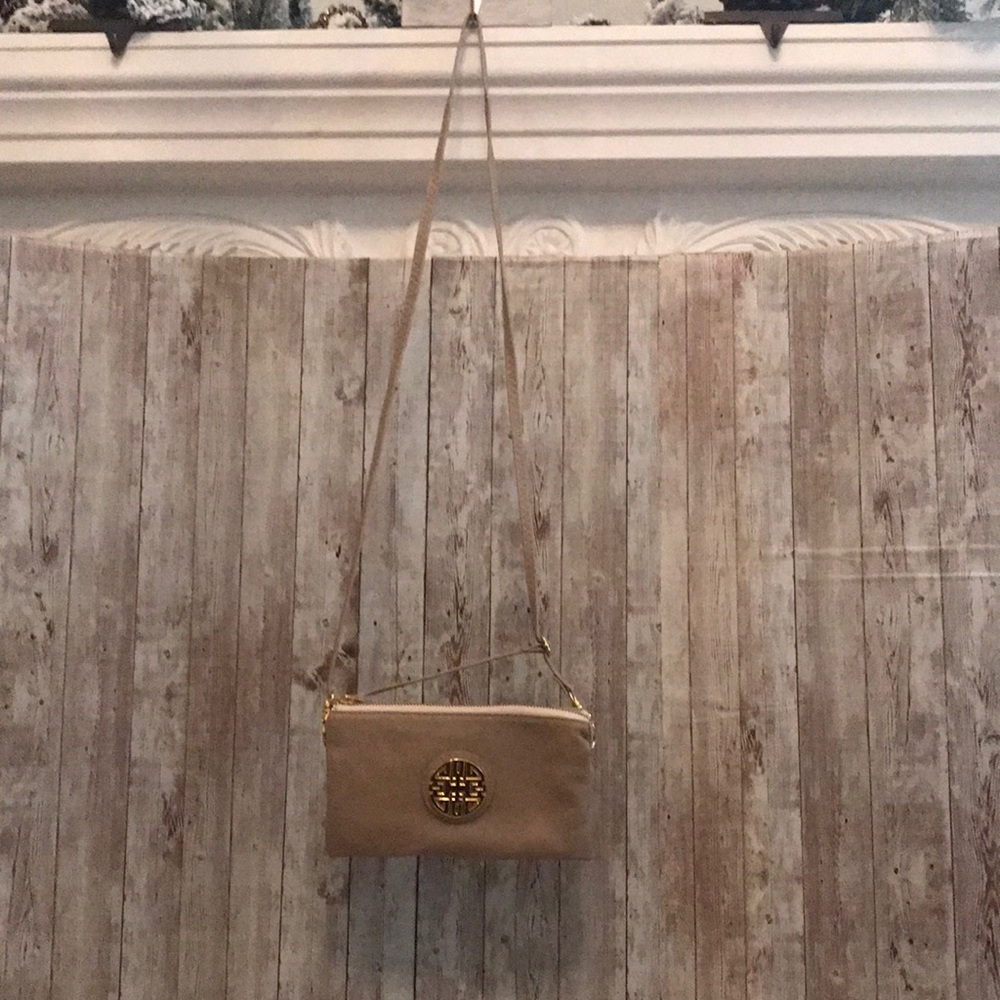3/$30 sale - Tan crossbody/wristlet